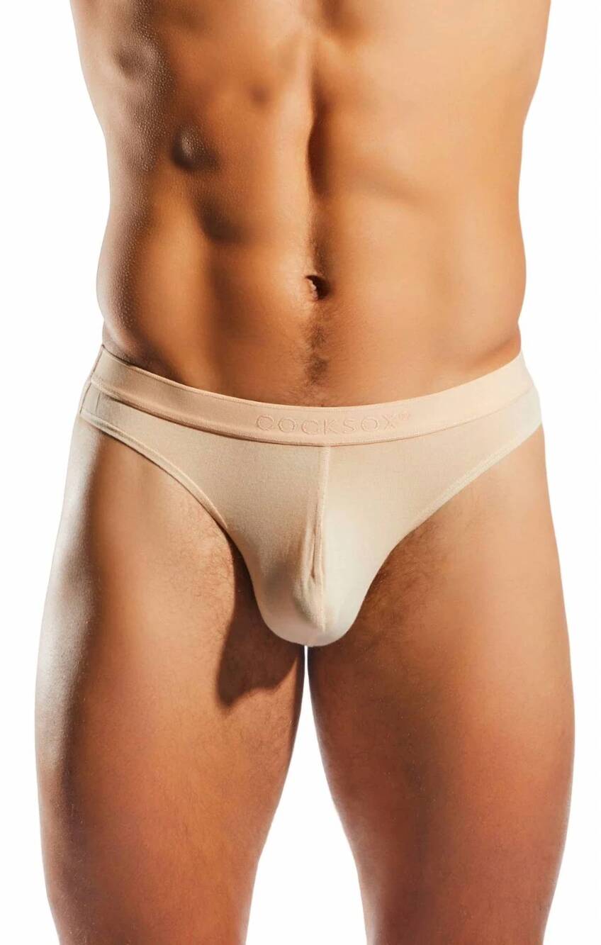NEW COCKSOX modal snug pouch thong in sandstone
